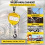 VEVOR Chain Hoist 1100lbs/0.5ton, Chain Block Hoist Manual Chain Hoist 10ft/3m Block Chain Hand Chain Lifting Hoist with Two Hooks Chain Pulley Tackle Hoist Winch Lifting Pulling Equipment in Yellow