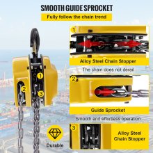 Chain Hoist Chain Block Hoist 1100lbs/0,5ton Manual Chain Block w/ 3m Chain