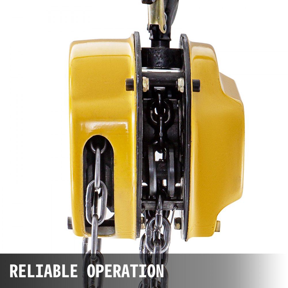 VEVOR Chain Hoist 1100lbs/0.5ton, Chain Block Hoist Manual Chain Hoist 20ft/6m Block Chain Hand Chain Lifting Hoist with Two Hooks Chain Pulley Tackle Hoist Winch Lifting Pulling Equipment in Yellow