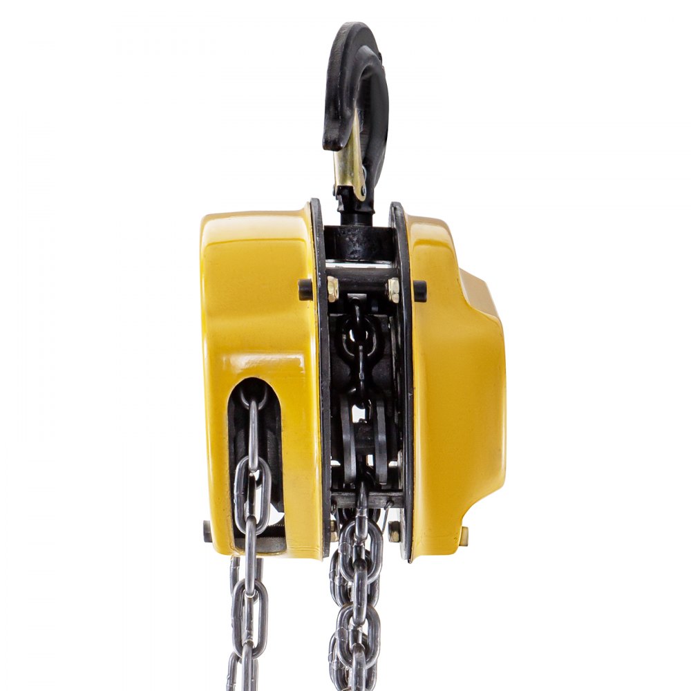 VEVOR Chain Hoist 1100lbs/0.5ton, Chain Block Hoist Manual Chain Hoist 20ft/6m Block Chain Hand Chain Lifting Hoist w/ Two Hooks Chain Pulley Tackle Hoist Winch Lifting Pulling Equipment in Yellow