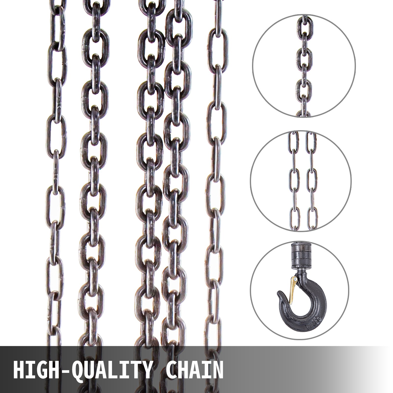 VEVOR Chain Hoist 1100lbs/0.5ton, Chain Block Hoist Manual Chain Hoist 20ft/6m Block Chain Hand Chain Lifting Hoist with Two Hooks Chain Pulley Tackle Hoist Winch Lifting Pulling Equipment in Yellow
