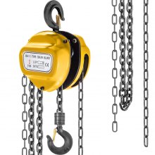 Řetězový kladkostroj VEVOR 2200 lbs/2 tuny řetězový kladkostroj Ruční řetězový kladkostroj 3 m/10 stop kladkostroj pro ruční řetězový zdvih se dvěma háky Řetězový kladkostroj Kladkostroj navijáku Zvedací zařízení Žlutá