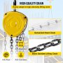 VEVOR Chain Hoist 4400lbs/2ton Chain Block Hoist Manual Chain Hoist 3m/10ft Block Chain Hand Chain Lifting Hoist w/Two Hooks Chain Pulley Tackle Hoist Winch Lifting Pulling Equipment Yellow