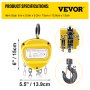 VEVOR Chain Hoist 4400lbs/2ton Chain Block Hoist Manual Chain Hoist 3m/10ft Block Chain Hand Chain Lifting Hoist w/Two Hooks Chain Pulley Tackle Hoist Winch Lifting Pulling Equipment Yellow