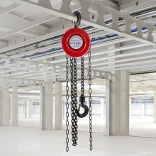 VEVOR Chain Hoist Chain Block 1 Ton Capacity 8 Feet Lift Steel Construction Red