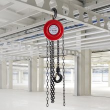VEVOR Chain Hoist Chain Block 1 Ton Capacity 2.5 M Lift Steel Construction Red