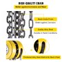 VEVOR Chain Hoist Chain Block 1 T Χωρητικότητα 15 FT Ανυψωτική κατασκευή από χάλυβα Κίτρινο