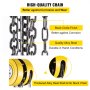 VEVOR Chain Hoist Chain Block 1 T Capacity 4.5 M Lift Steel Construction Yellow