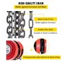 VEVOR Hand Chain Hoist, 4400 lbs /2 Ton Capacity Chain Block, 8ft/2.5m Lift Manual Hand Chain Block, Manual Hoist w/Industrial-Grade Steel Construction for Lifting Good in Transport & Workshop, Red