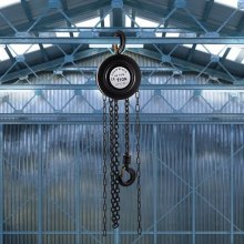 VEVOR Hand Chain Hoist, 2200 lbs /1 Ton Capacity Chain Block, 10ft/3m Lift Manual Hand Chain Block, Manual Hoist with Industrial-Grade Steel Construction for Lifting Good in Transport & Workshop Black