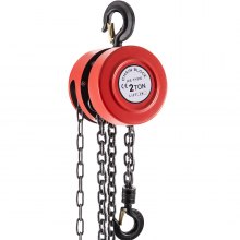 VEVOR Hand Chain Hoist, 4400 lbs /2 Ton Capacity Chain Block, 7ft/2m Lift Manual Hand Chain Block, Manual Hoist w/ Industrial-Grade Steel Construction for Lifting Good in Transport & Workshop, Red