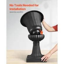 VEVOR Plastic Urn Planters 15.8 x 26.4 Inch Black Floral Pedestal Flower Pots