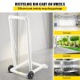 VEVOR Plastic Recycling Cart, 22.8 x 15.7 In Robust Moving Bin Cart Hook-Type with 2 Wheels, Easy Assembly & Weatherproof, Well-Built Trash Holder for Simple Recycle Bin and Caddy (Single Pack), White