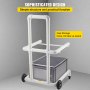 VEVOR Recycling Cart, 2" PVC & Plastic Heavy Duty Moving Bin Cart with 4 Wheels, Frame-Type Easy Assembly and No Tools Required, Weatherproof Trash Holder for Simple Recycle Bin and Caddy, White