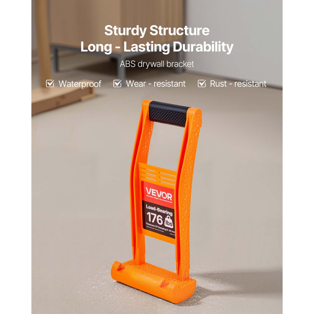 VEVOR Drywall Carrier, 2 Pack Plywood Carriers Handles, ABS Plastic Panel Carrier Tool with 79.8 kg Load Bearing, Lift and Carry Panel Mover for Plywood, Drywall, Particleboard, Tempered Glass