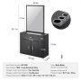VEVOR Salon Storage Cabinet, Wall Mounted Barber Salon Station for Hair Stylist, Hair Stylist Station Set, with 3 Sleeves, A Mirror, Double-door Cabinet, and A Drawer, Black