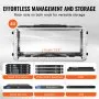 VEVOR 4U Rack Case, Standard 14 in Depth, Server Rack Cabinet with ABS Construction Handle Heavy-Duty Twist Butterfly Latches, Detachable Front & Back Panels, for Amps, Mixers, Microphone Receivers
