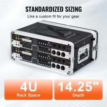 Gabinete para servidor VEVOR 4U Rack de 14" de profundidad con asa de construcción ABS