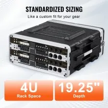 Gabinete para servidor VEVOR 4U Rack Case de 19 pulgadas de profundidad con manija de construcción ABS