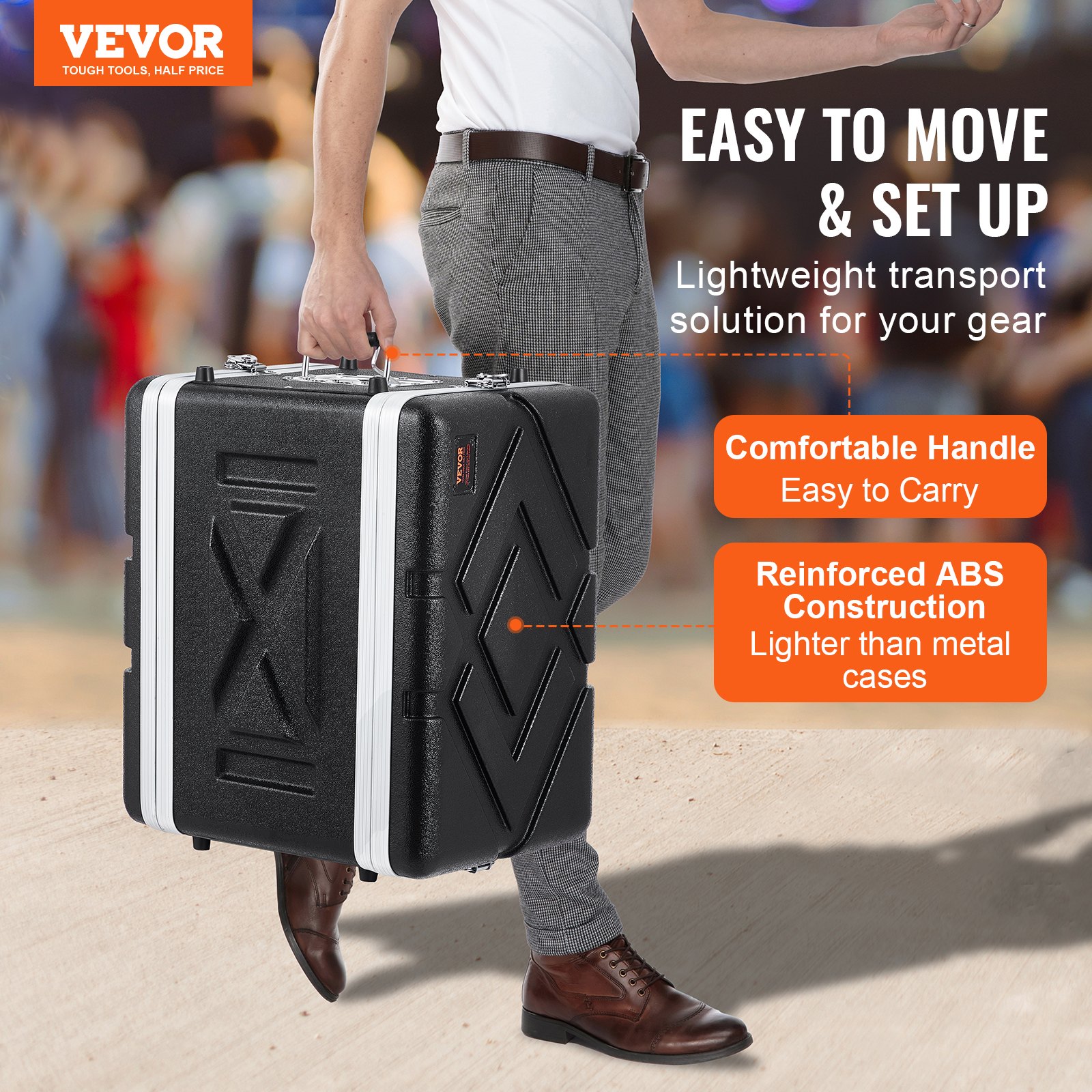 VEVOR 6U Rack Case Server Rack Cabinet 317,5mm / 12.5 in Depth with ABS Construction Handle
