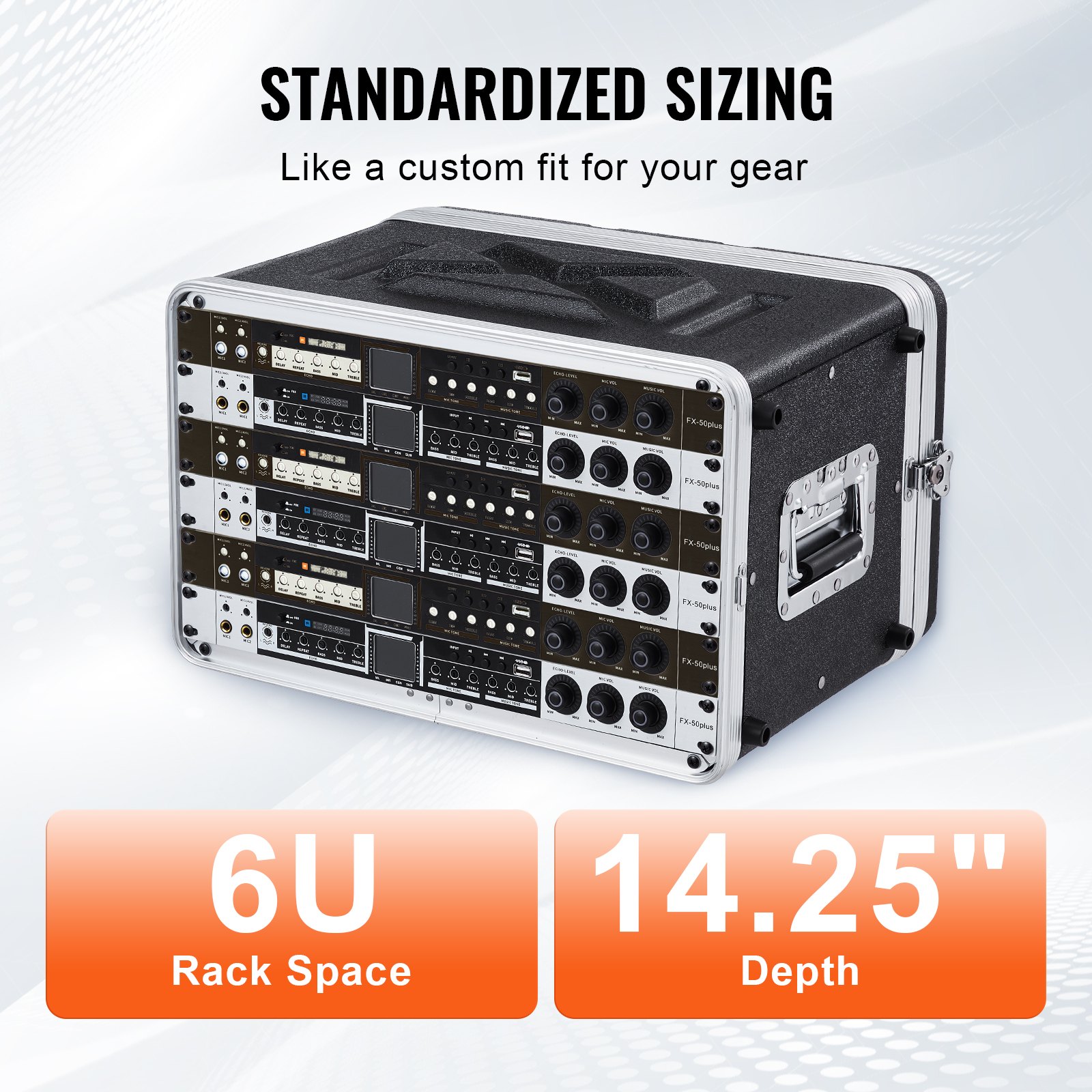 VEVOR 6U Rack Case Server Rack Cabinet 317,5mm / 12.5 in Depth with ABS Construction Handle