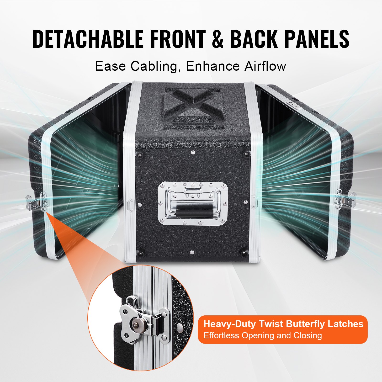 VEVOR 6U Rack Case Server Rack Cabinet 317,5mm / 12.5 in Depth with ABS Construction Handle