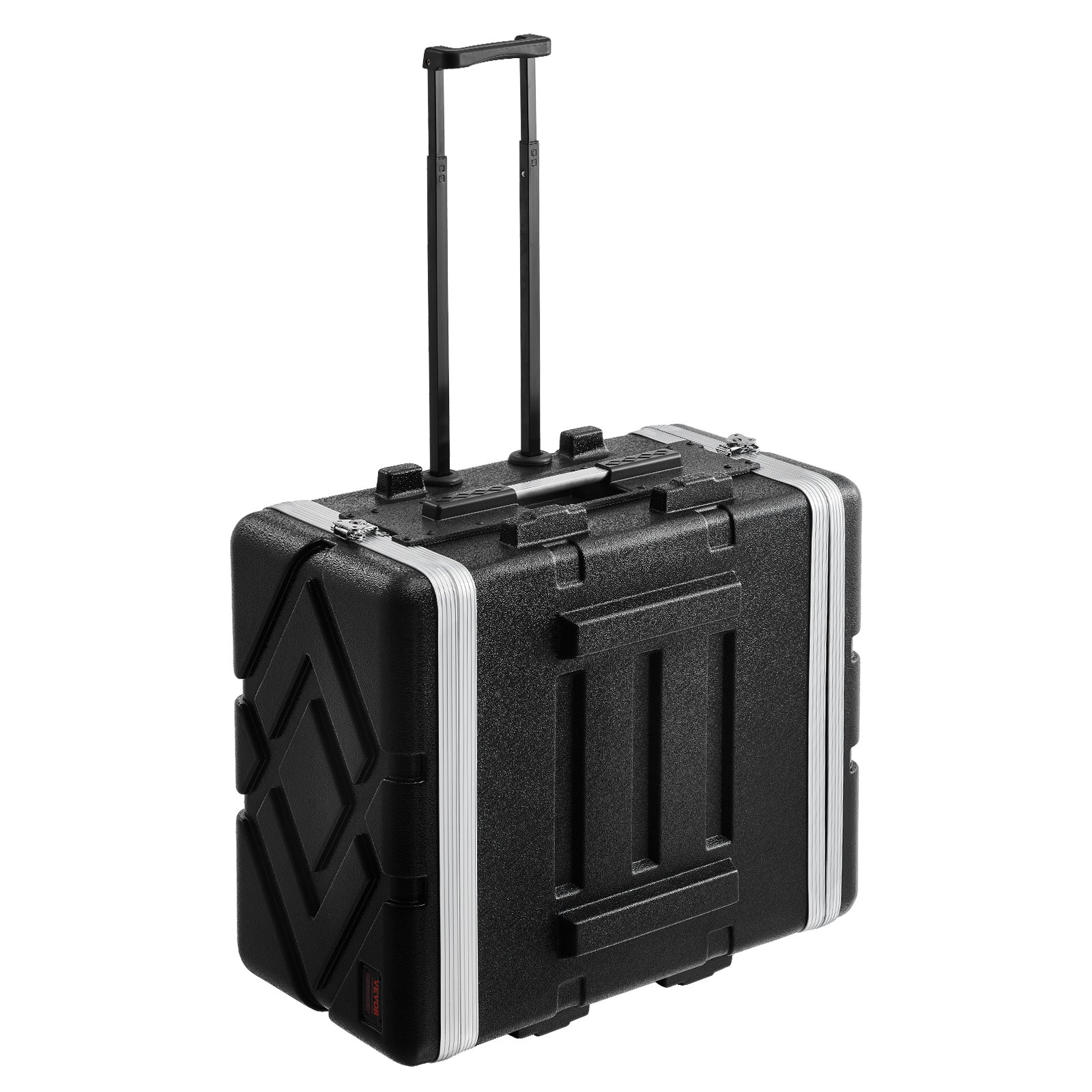 VEVOR 6U Rack Case, Standard 19 in Depth, Server Rack Cabinet with ABS Construction Wheels Heavy-Duty Twist Butterfly Latches, Detachable Front & Back Panels, for Amps, Mixers, Microphone Receivers