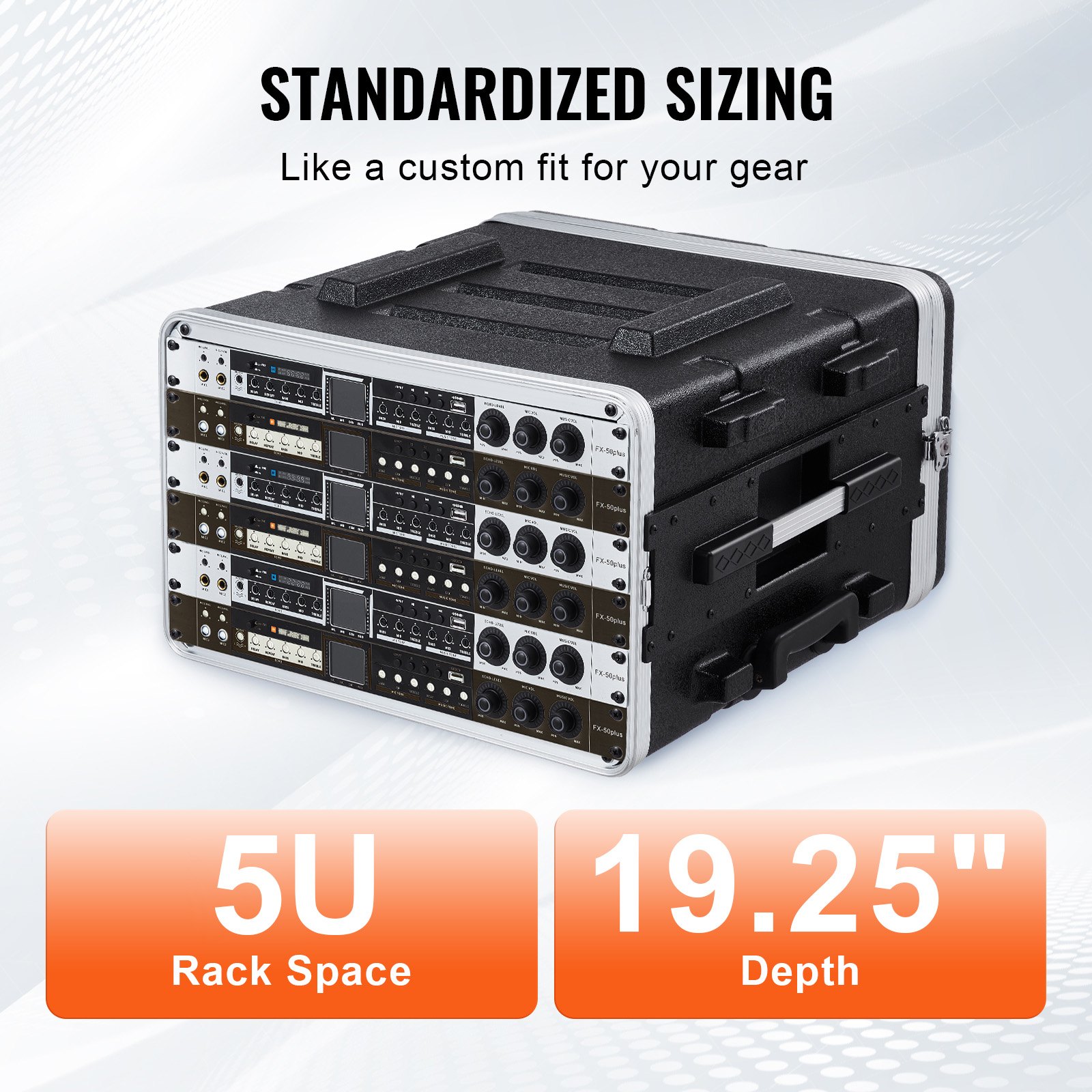 VEVOR 5U Rack Case Server Rack Cabinet 480mm / 19 in Depth with ABS Construction Handle