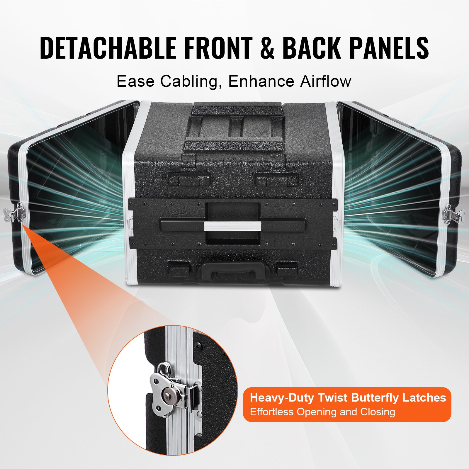 VEVOR 5U Rack Case Server Rack Cabinet 480mm / 19 in Depth with ABS Construction Handle
