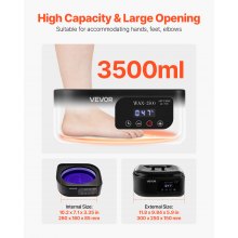 Máquina de parafina VEVOR para manos y pies, calentador de parafina de 3500 ml, 45-84 °C