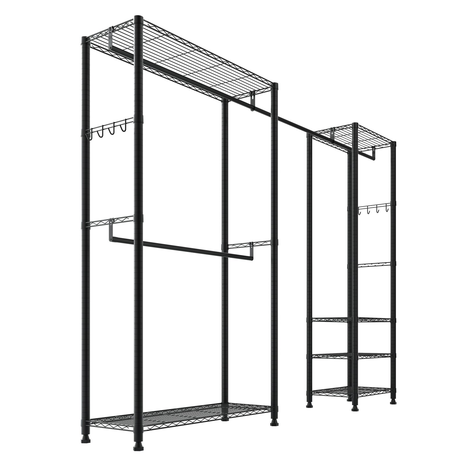 VEVOR Clothing Garment Rack, Heavy Duty Clothes Rack, Freestanding Clothes Racks with Steel Frame, 363 kg Load Capacity Closet Wardrobe with Storage Shelves for Bedroom, Clothing Store, Hallway