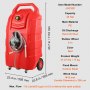 VEVOR Fuel Caddy, 32 Gallon, Portable Fuel Storage Tank On-Wheels, with Manual Transfer Pump, Gasoline Diesel Fuel Container for Cars, Lawn Mowers, ATVs, Boats, More, Red