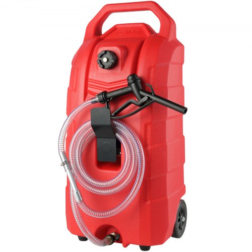 VEVOR 16 Gallon Fuel Caddy, 7.8 L/min, Portable Gas Storage Tank Container with Nozzle Rubber Wheels, Fuel Transfer Storage Tank for Gasoline Diesel Machine Oil Car Mowers Tractor Boat Motorcycle