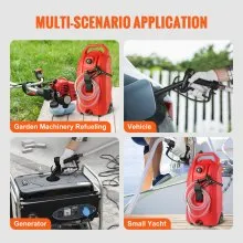 VEVOR 16 Gallon Fuel Caddy Portable Gas Storage Tank 7.8L/min with Manual Nozzle