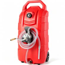 VEVOR 16 Gallon Fuel Caddy, 7.8 L/min, Portable Gas Storage Tank Container with Hand Pump Rubber Wheels, Fuel Transfer Storage Tank for Gasoline Diesel Machine Oil Car Mowers Tractor Boat Motorcycle