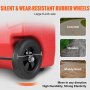 VEVOR fuel caddy with 6-inch rubber wheels for concrete, wooden, and muddy road surfaces.