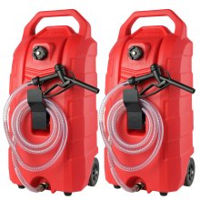 VEVOR 16 Gallon Fuel Caddy, 7.8 L/min, Portable Gas Storage Tank Container with Hand Pump Rubber Wheels, Fuel Transfer Storage Tank for Gasoline Diesel Machine Oil Car Mowers Tractor Boat Motorcycle