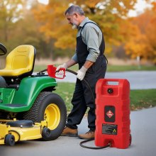 VEVOR Fuel Caddy 15 Gallon Portable Fuel Tank with Gravity & Hand Pump Modes