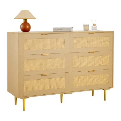 modern rattan dresser Boho Chic 6 Drawer Dressers Welcome Paxton VEVOR 6 Drawer Rattan Dresser