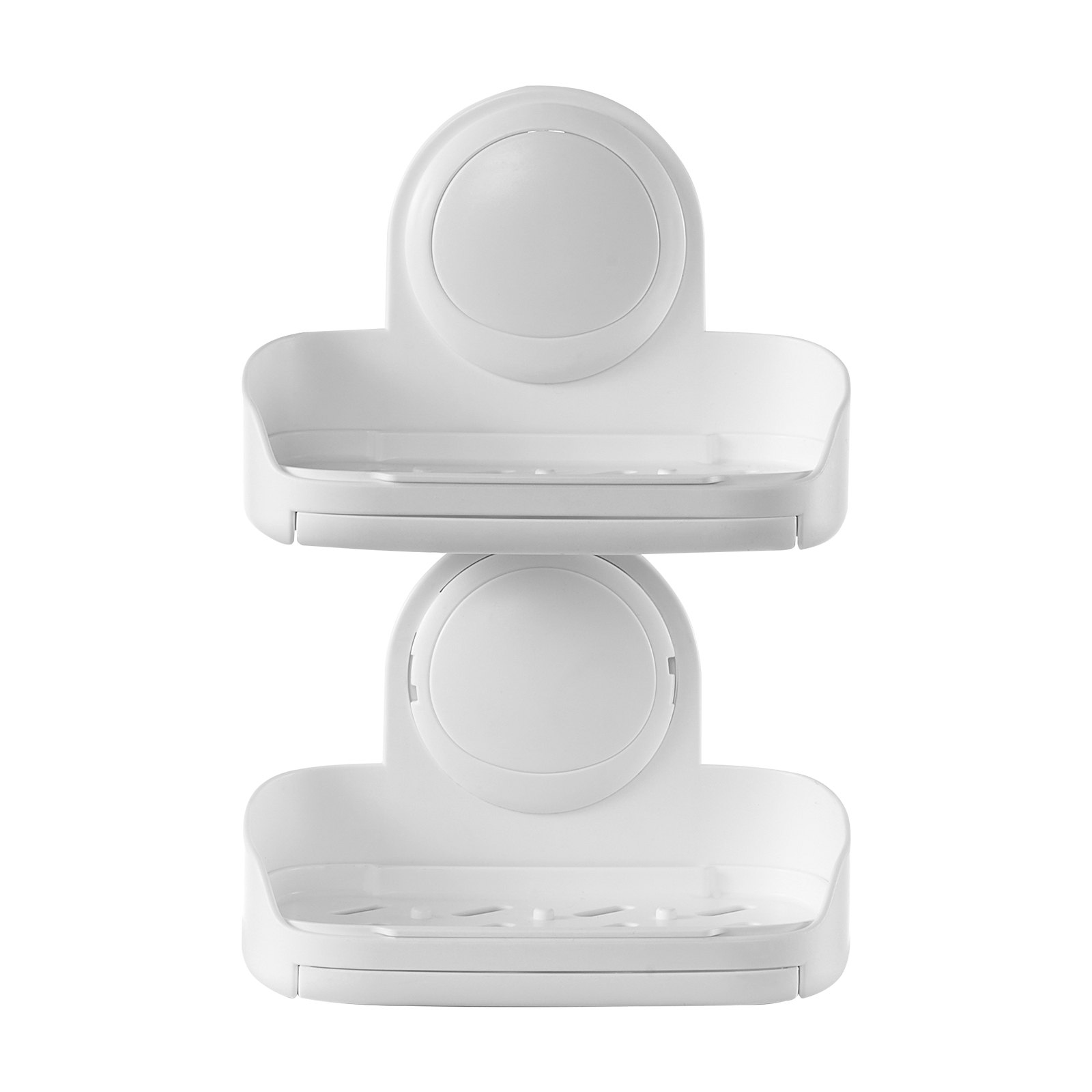 VEVOR Soap Holder for Shower, Double Layer with Suction Cup, Wall Mounted NO-Drilling, Strong Suction Bar Soap Sponge Holder, Self Draining Soap Saver, for Shower Bathroom Bathtub Kitchen, Removable
