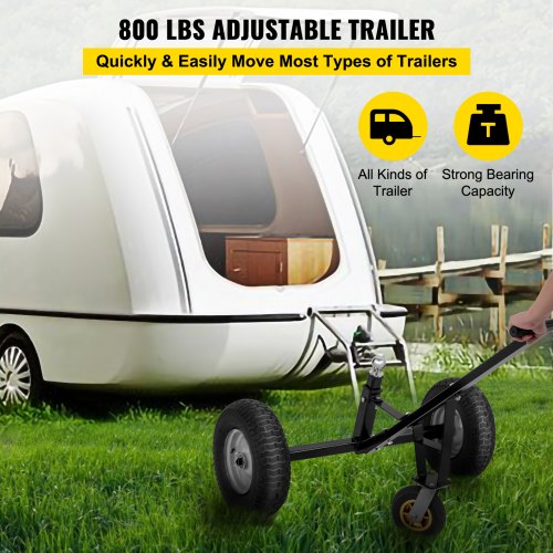 VEVOR Adjustable Trailer Dolly, 800 Lbs Capacity Trailer Mover Dolly, 15.7" -23.6" Adjustable Height, 2" Ball Trailer Mover with 16" Wheels, Heavy-Duty Tow Dolly for Car, RV, Boat
