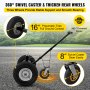 VEVOR Adjustable Trailer Dolly, 800 Lbs Capacity Trailer Mover Dolly, 15.7\" -23.6\" Adjustable Height, 2\" Ball Trailer Mover with 16\" Wheels, Heavy-Duty Tow Dolly for Car, RV, Boat