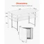 VEVOR Folding Table, 4 Ft Heavy Duty Portable Fold-in-Half Utility Table, Indoor Outdoor Plastic Rectangle Table with Adjustable Height and Built in Handle, for Party, Dining, Picnic, Camping, White