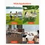VEVOR Folding Table, 8 Ft Heavy Duty Portable Fold-in-Half Utility Table, Indoor Outdoor Plastic Rectangle Table with Built in Handle, for Party, Dining, Wedding, Events, Picnic, Camping, White