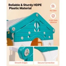 VEVOR Outdoor Playhouse, Versatile Toddler Playground with Slide, Basketball, Telescope, Steering Wheel, Crawling Tunnel, Sales Window, Toddler Playset for Aged 1+, Open Play Structure, HDPE Plastic
