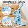 VEVOR Button Maker, 1/1.25/2.28 inch(25/32/58mm) 3-IN-1 Pin Maker, 300pcs Button Parts, Button Maker Machine with Panda Magic Book, Ergonomic Arc Handle Punch Press Kit, For Children DIY Gifts, Blue