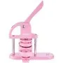 pink VEVOR button maker with lever and circular mold, designed for crafting custom buttons.