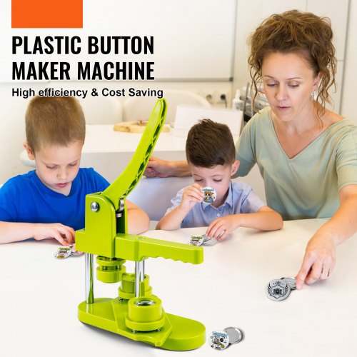 VEVOR Button Maker Machine, Installation-Free Badge Punch Press Kit, 25mm (1 inch) Pin Maker, Button Making Supplies with 500pcs Button Parts & Circle Cutter & Magic Book