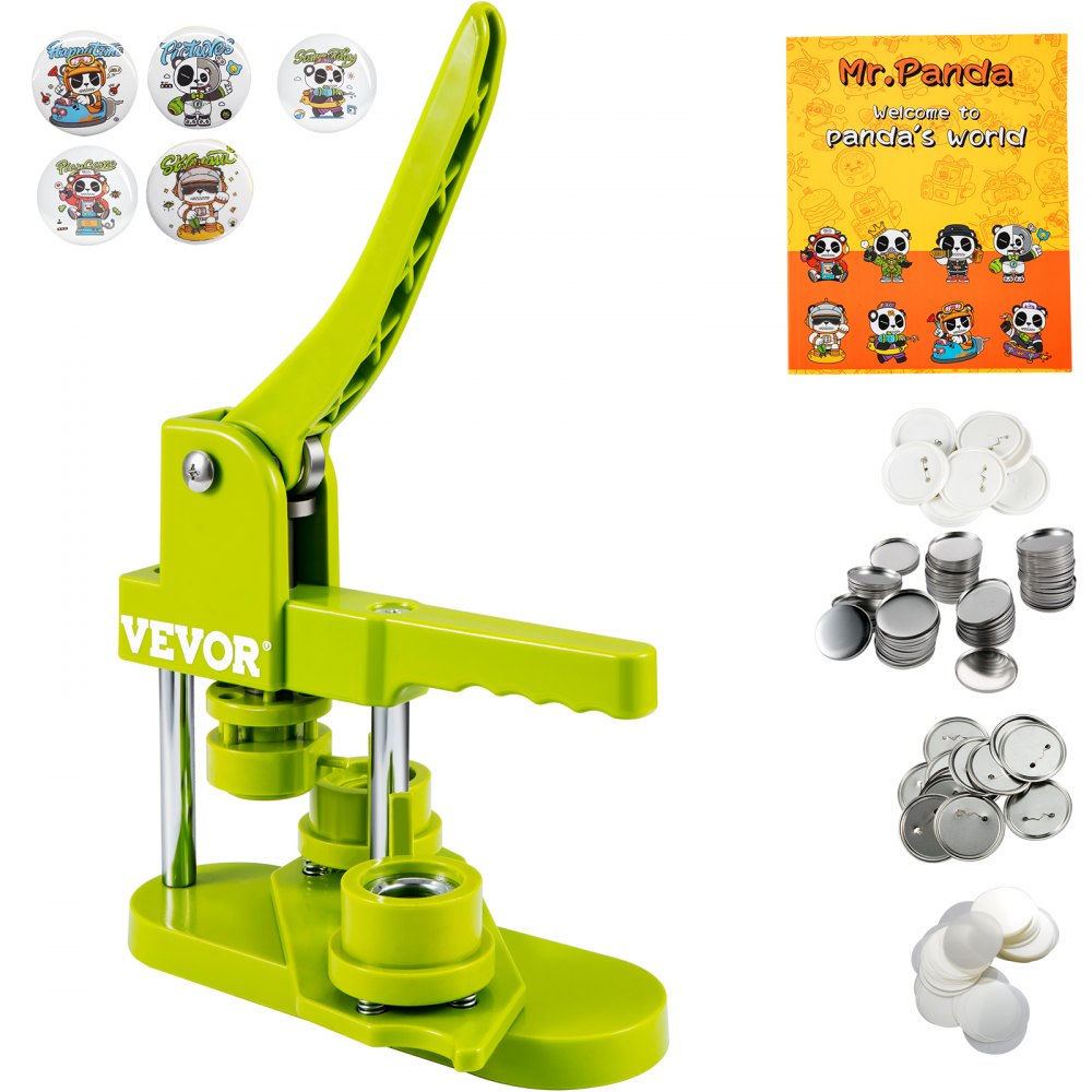 VEVOR Button Maker Machine, Installation-Free Badge Punch Press Kit, 25mm  (1 inch) Pin Maker, Button Making Supplies with 500pcs Button Parts &  Circle