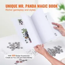 VEVOR Button Maker Machine, 0.98 inch/25mm Pin Maker with 500pcs Button Parts, Button Maker with Panda Magic Book, Ergonomic Arc Handle Punch Press Kit, For Children DIY Gifts and Christmas